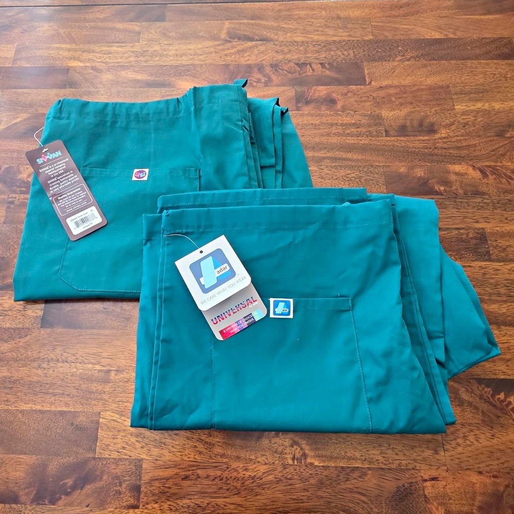 Adar sivvan Unisex XL Green Solid Twill Poly/Cotton Medical Scrub Pants 080